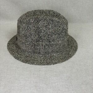 Vtg Irish Tweed 100% Pure Wool Fedora Size Large 7 1/8 Brown Woven Walking Hat